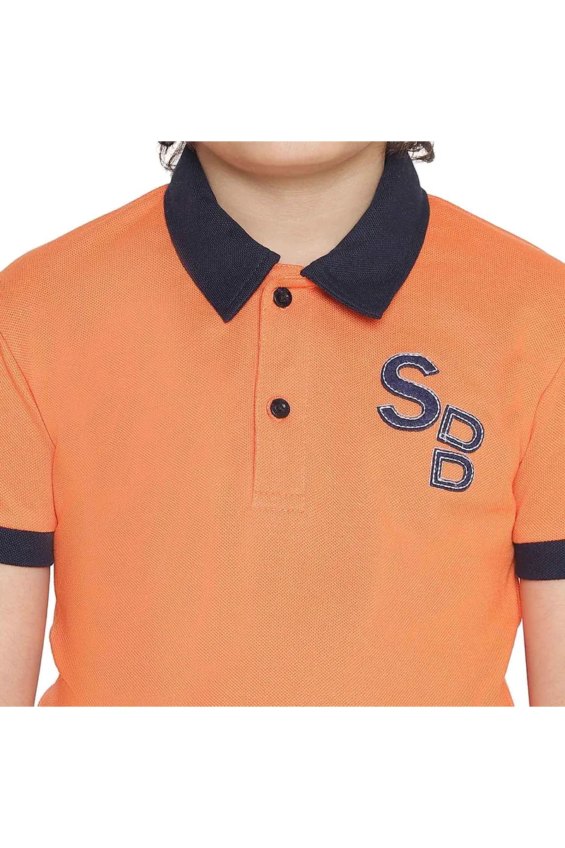 Spyby Boys Orange Color Polo T-Shirt - 5