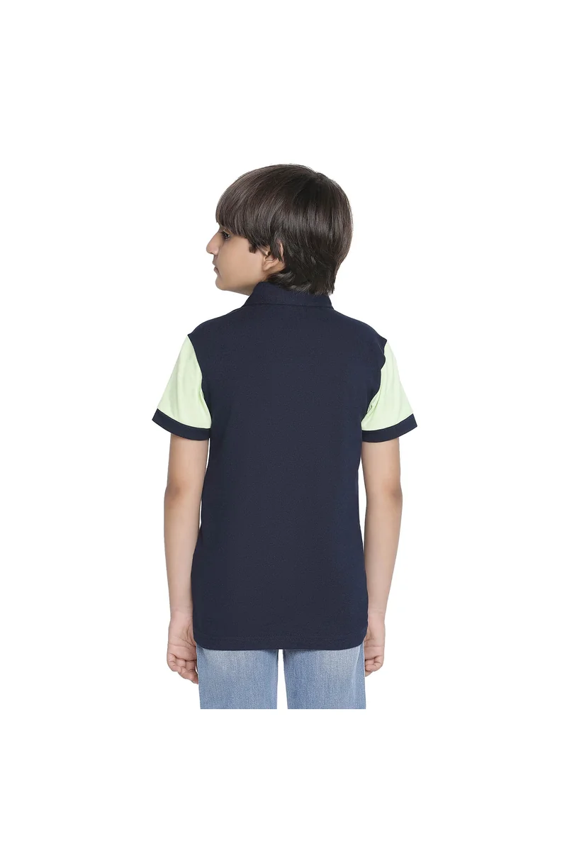 Spyby Boys Olive & Navy Color T-Shirt - 3
