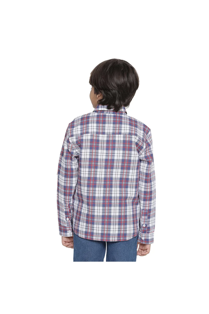 Spyby Boys Blue Check Print Shirt - 3
