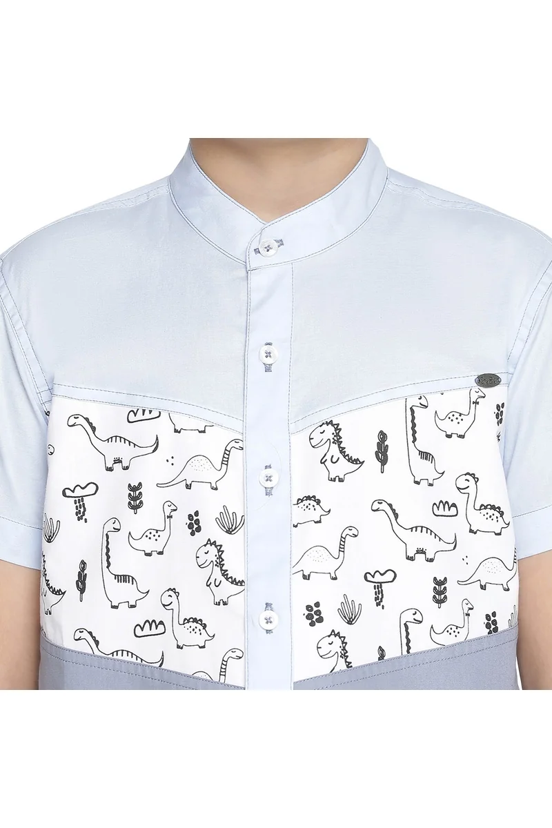 Spyby Boys White & Grey Color Shirt - 5