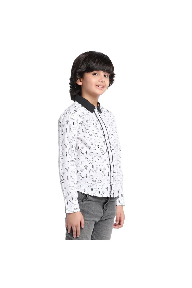 Spyby Boys White & Black Color Shirt - 3