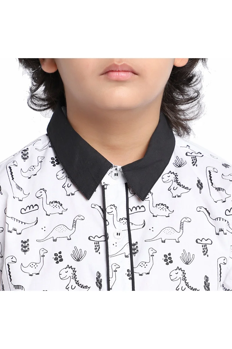 Spyby Boys White & Black Color Shirt - 5