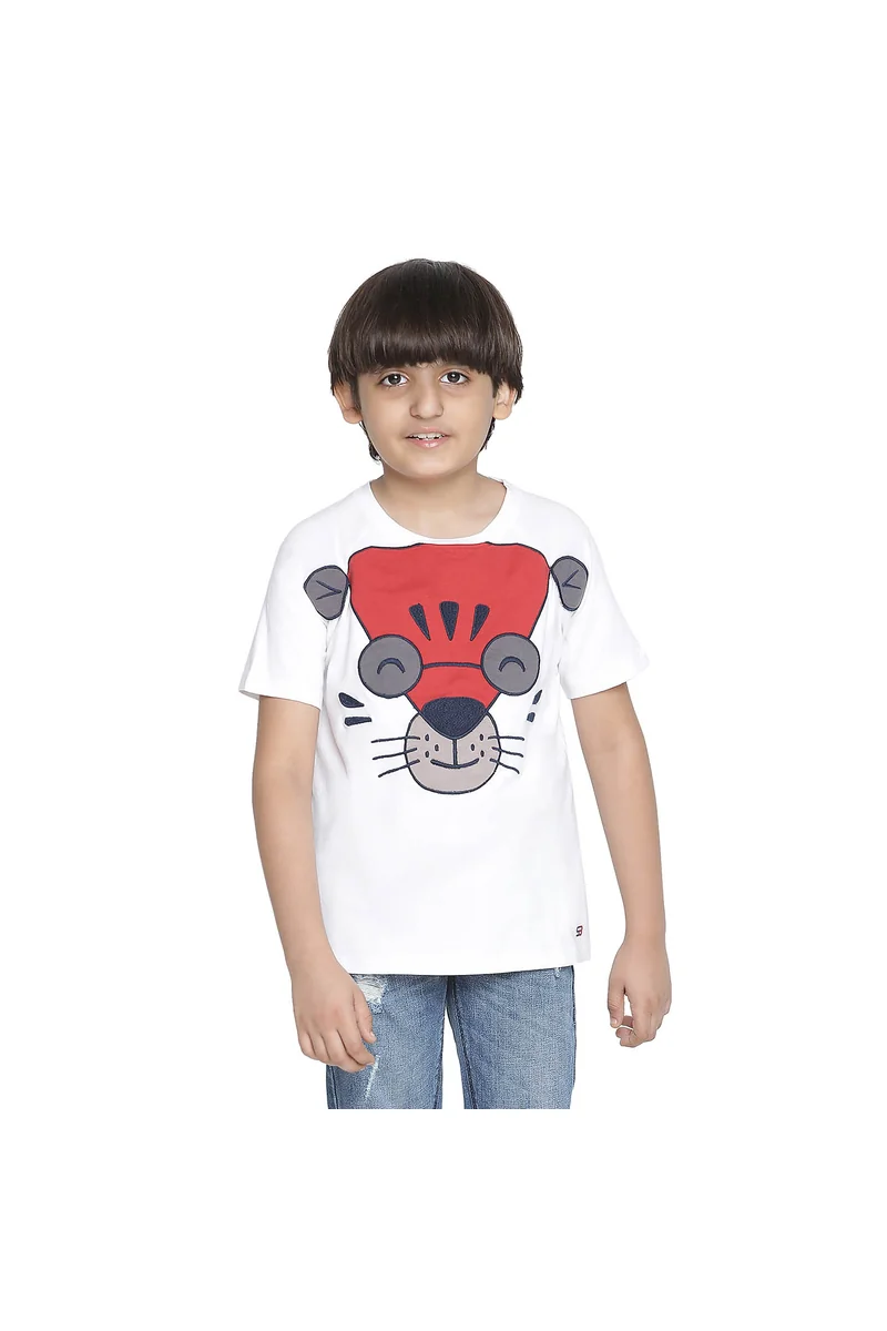 Spyby Boys White Color T-Shirt