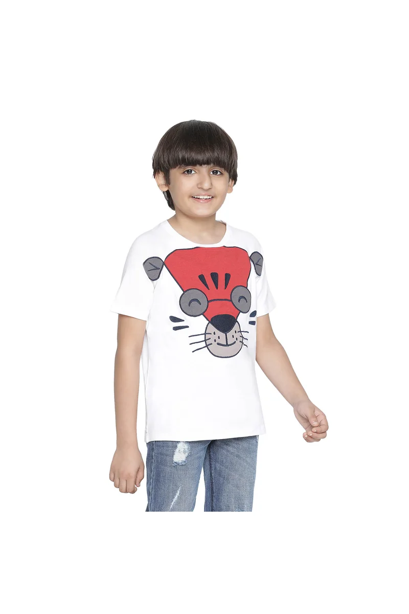 Spyby Boys White Color T-Shirt - 2
