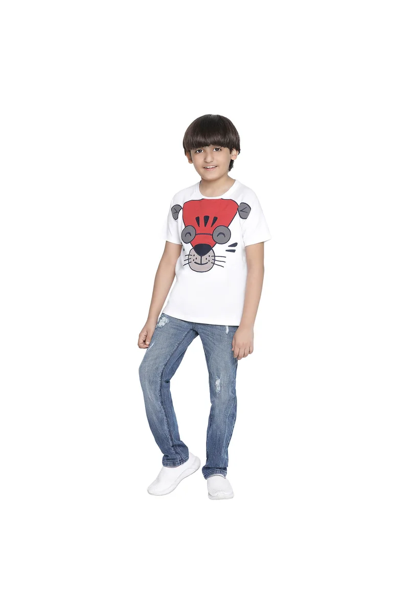Spyby Boys White Color T-Shirt - 4