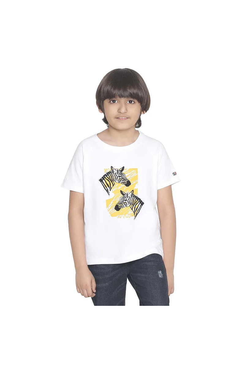 Spyby Boys White Color T-Shirt