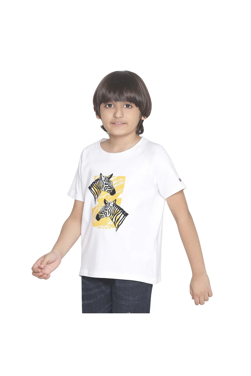 Spyby Boys White Color T-Shirt - 2