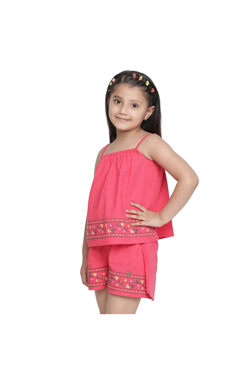 Spyby Girls Pink Color Clothing Set - 3