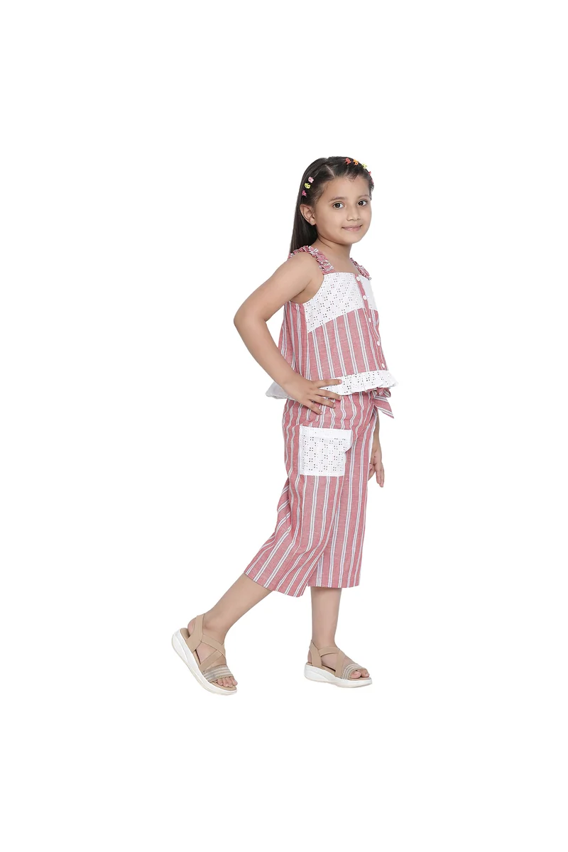 Spyby Girls Red & White Color Clothing Set - 3