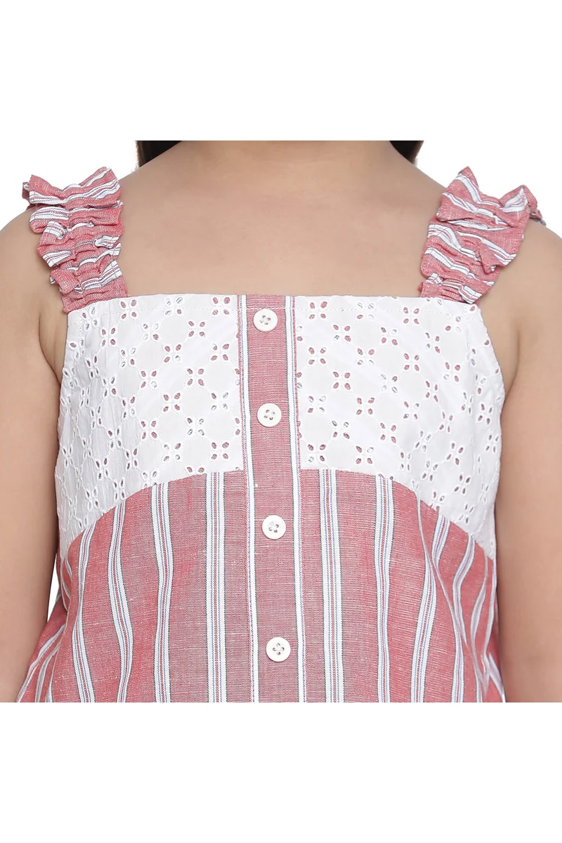 Spyby Girls Red & White Color Clothing Set - 5