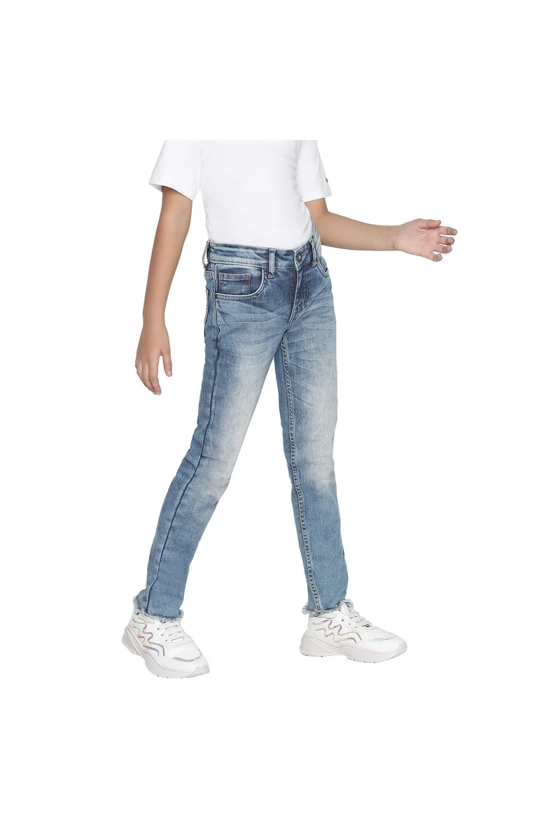 Spyby Girls Dark Blue Color Jeans - 6