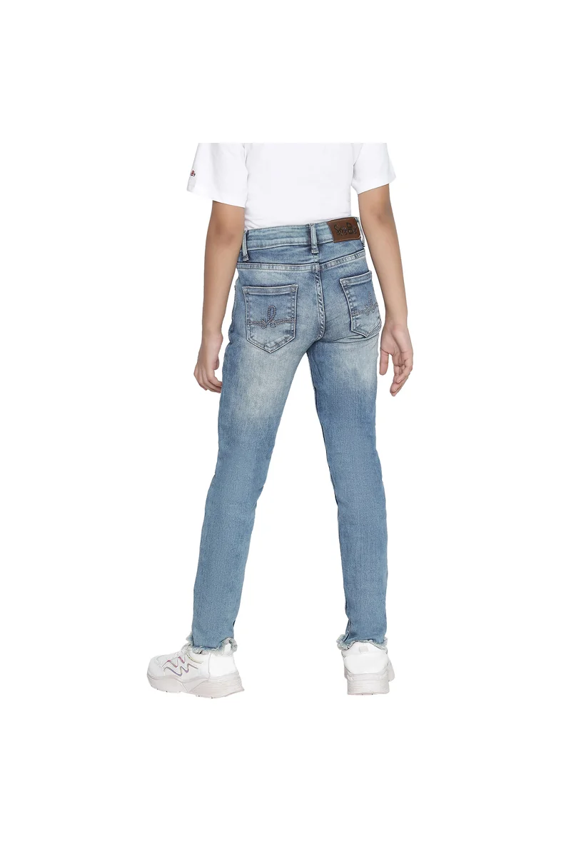 Spyby Girls Dark Blue Color Jeans - 2