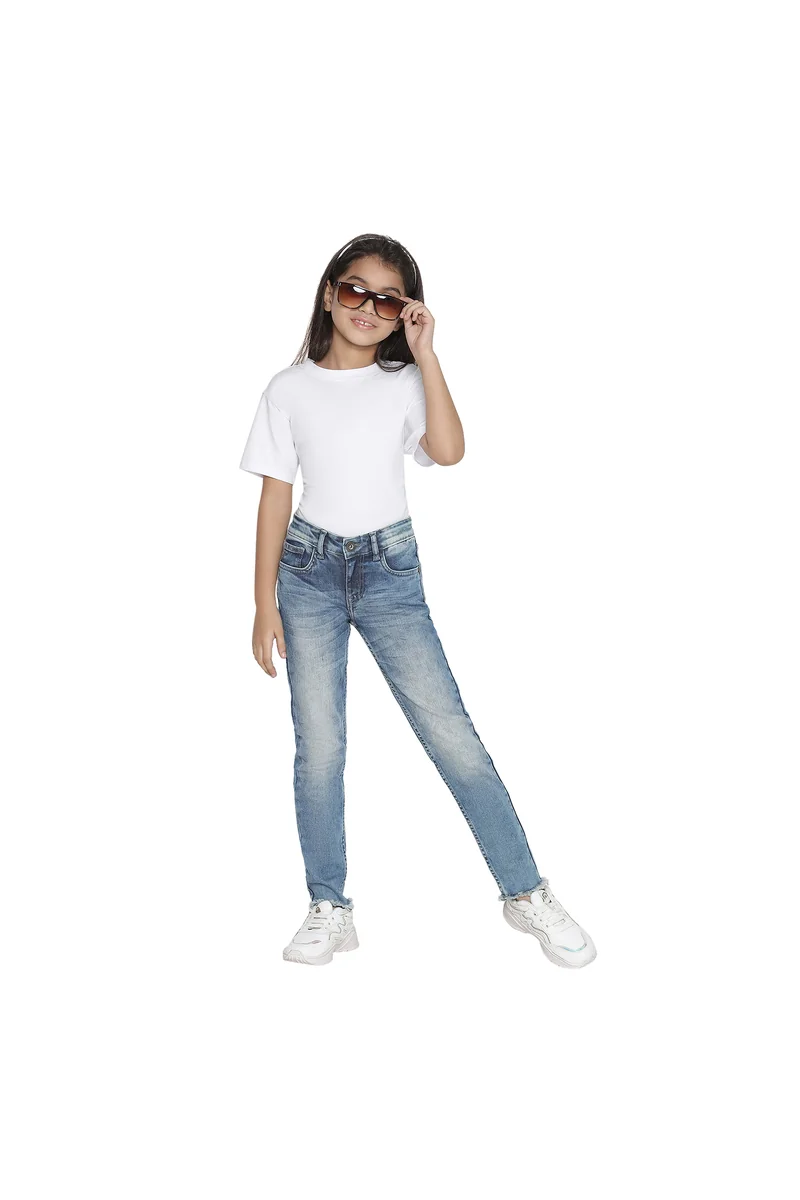Spyby Girls Dark Blue Color Jeans - 3