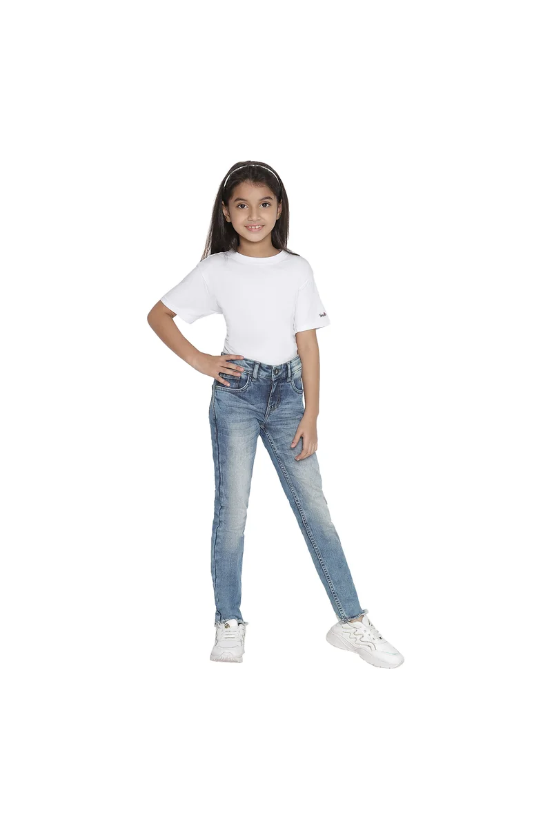 Spyby Girls Dark Blue Color Jeans - 4