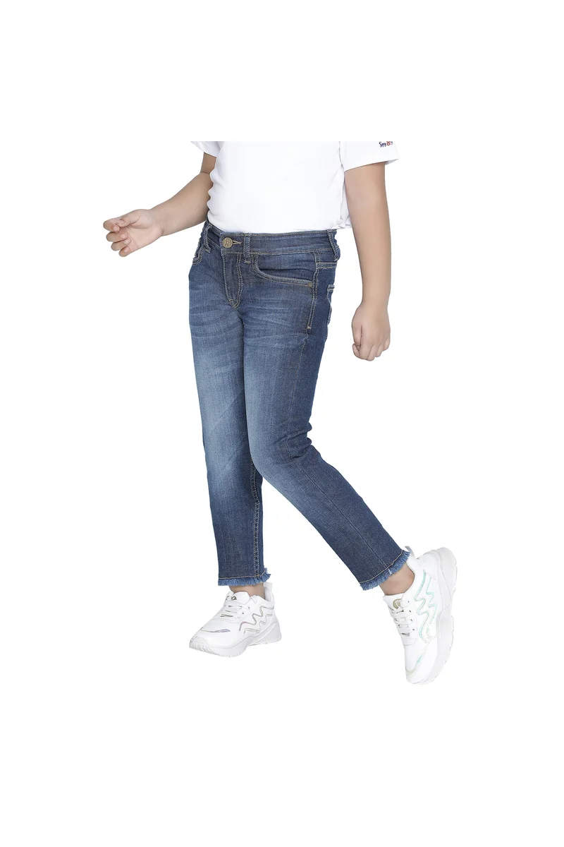 Spyby Girls Sky Blue Color Jeans - 5