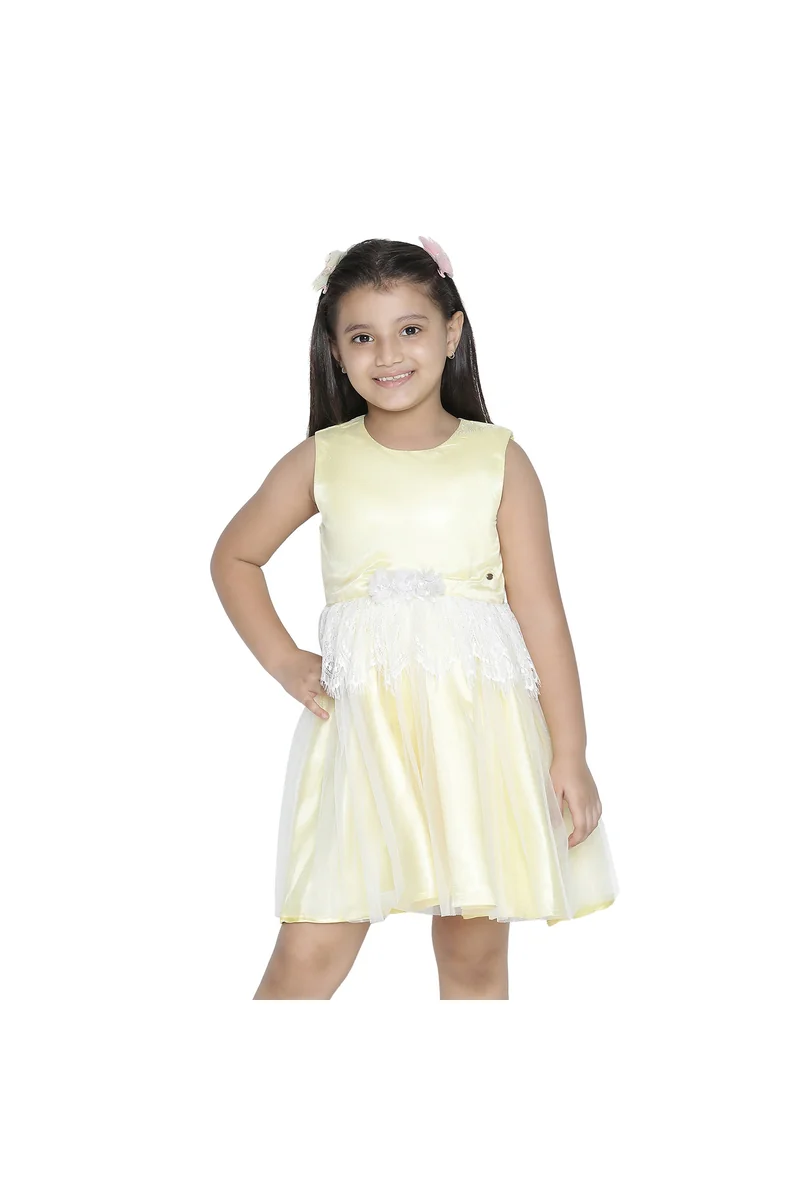 Spyby Girls Yellow Color Dress