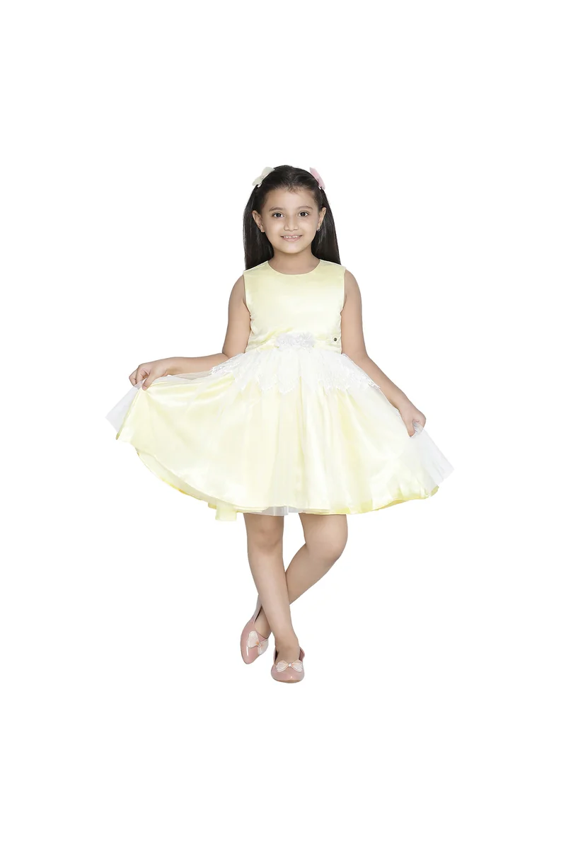 Spyby Girls Yellow Color Dress - 2