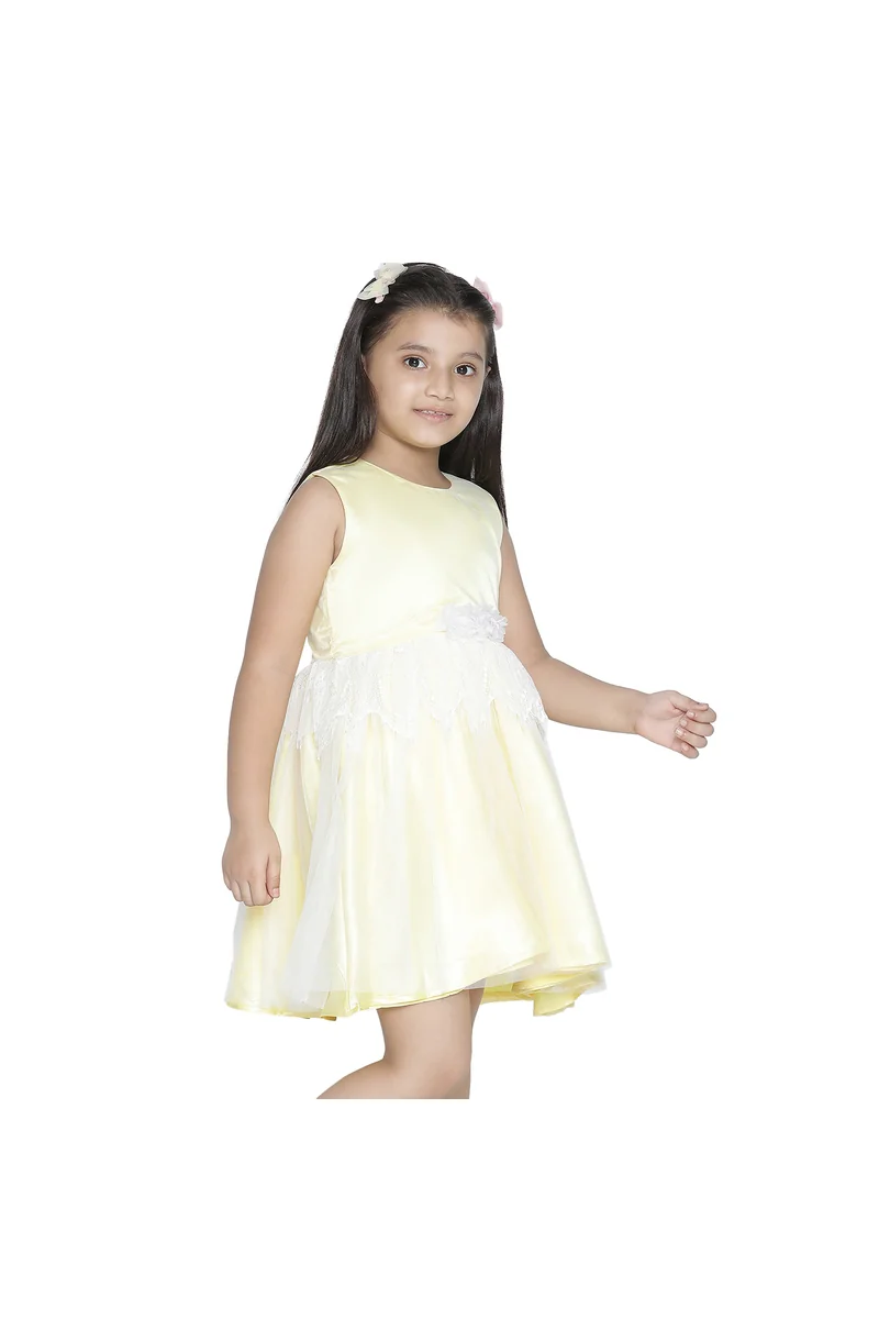 Spyby Girls Yellow Color Dress - 4