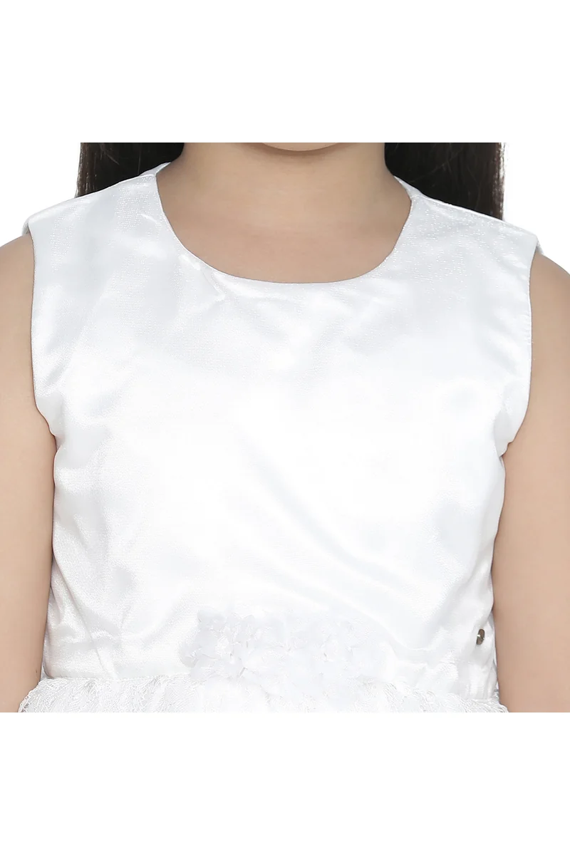 Spyby Girls Off-White Color Dress - 2