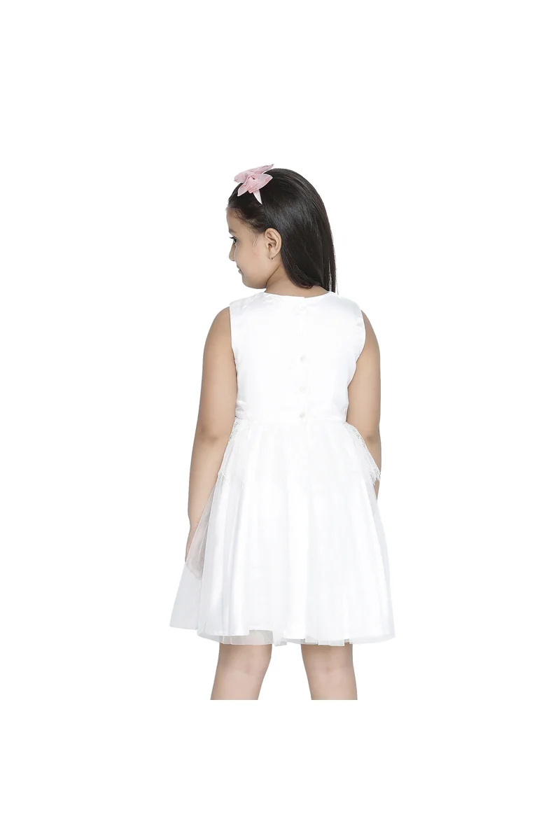 Spyby Girls Off-White Color Dress - 4