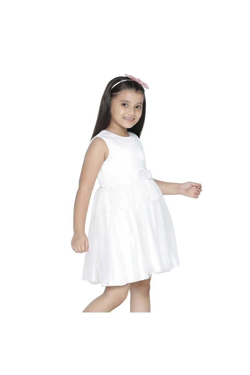 Spyby Girls Off-White Color Dress - 5