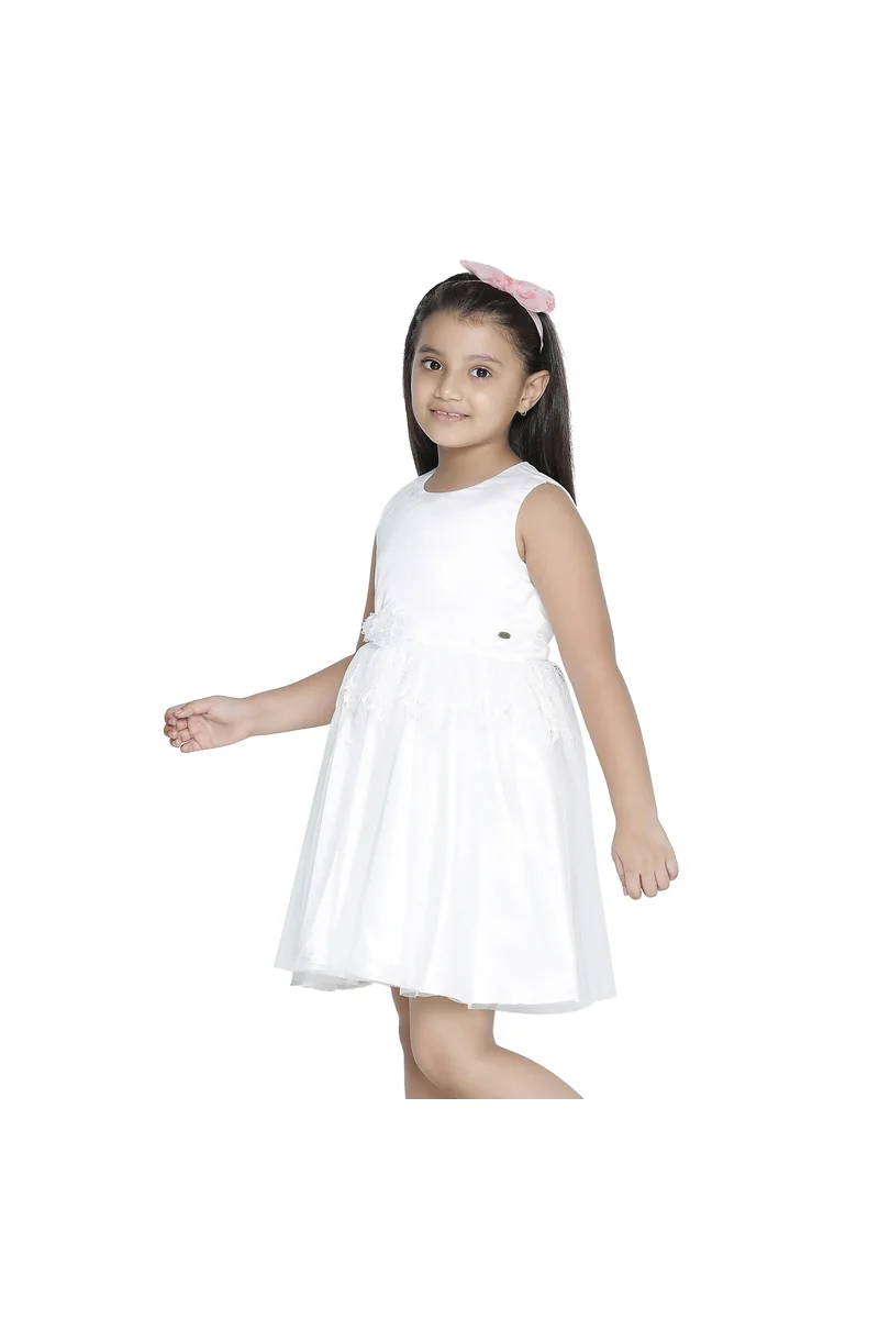Spyby Girls Off-White Color Dress - 6