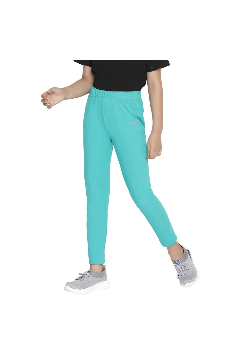 Spyby Girls Green Color Legging - 6