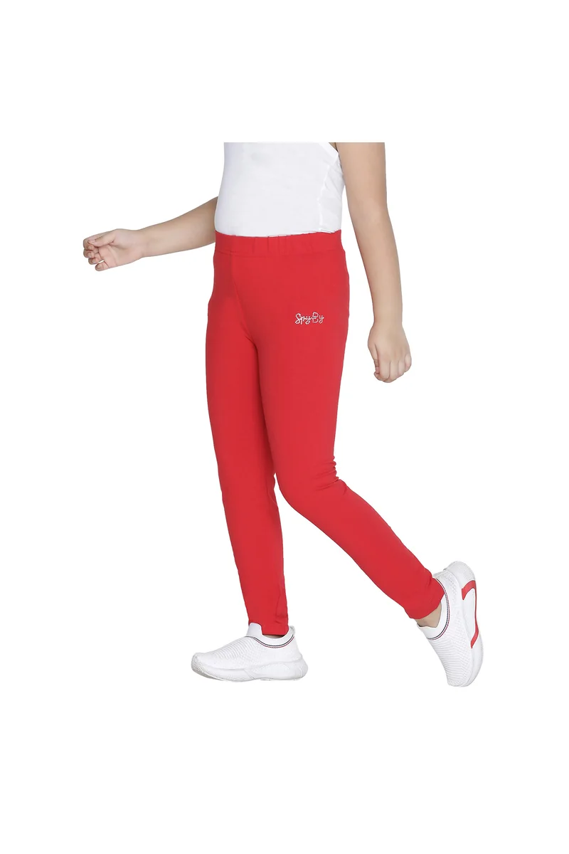 Spyby Girls Red Color Legging - 2