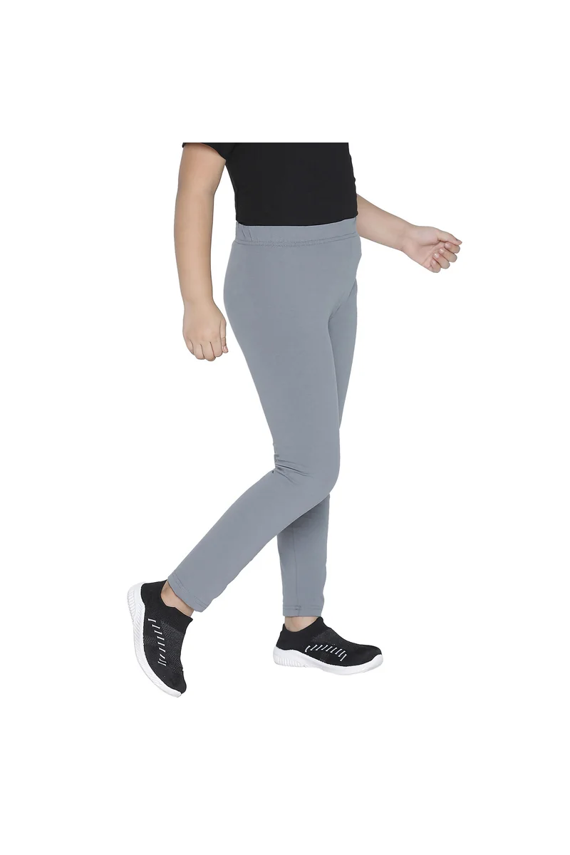 Spyby Girls Grey Color Legging - 3