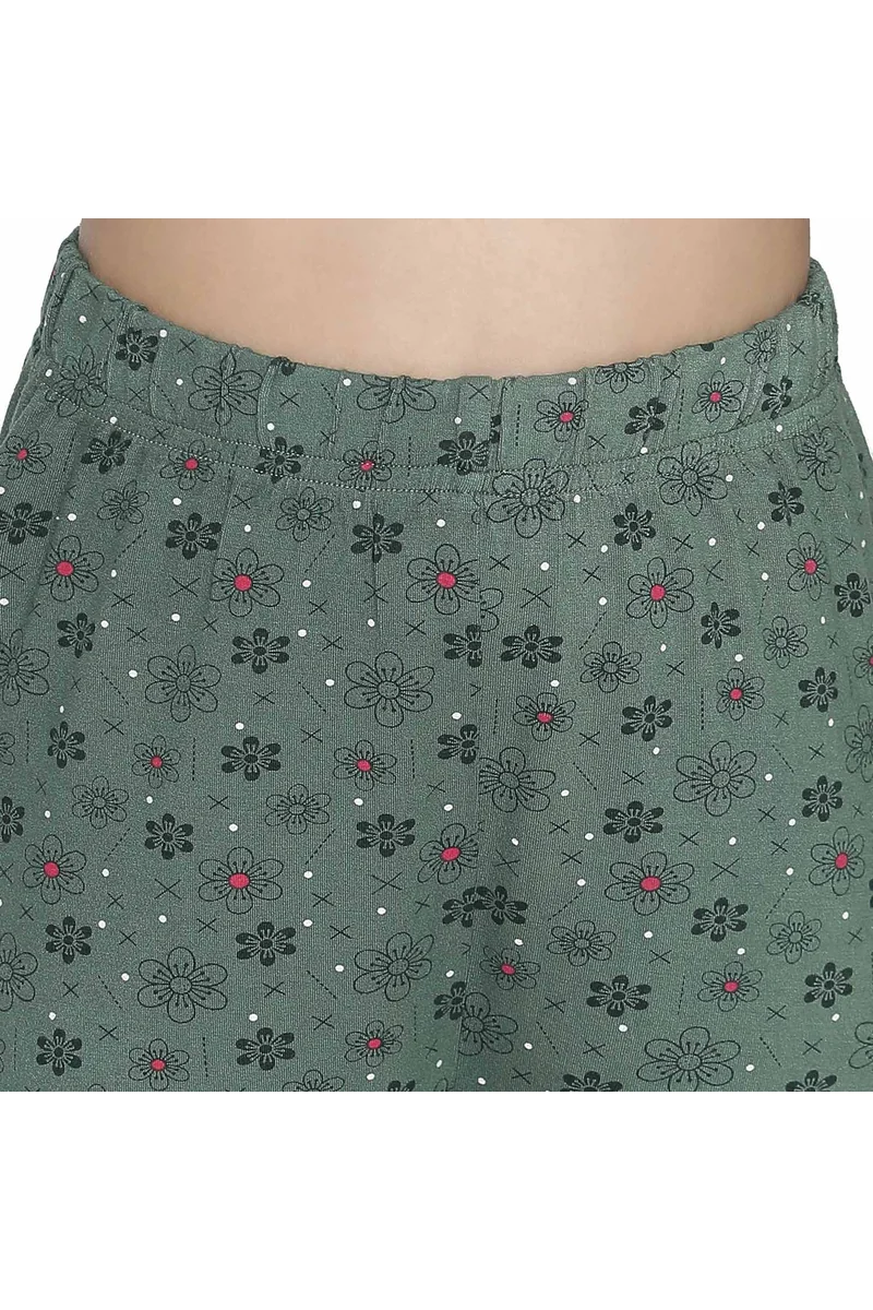 Spyby Girls Green Printed Color Legging - 5