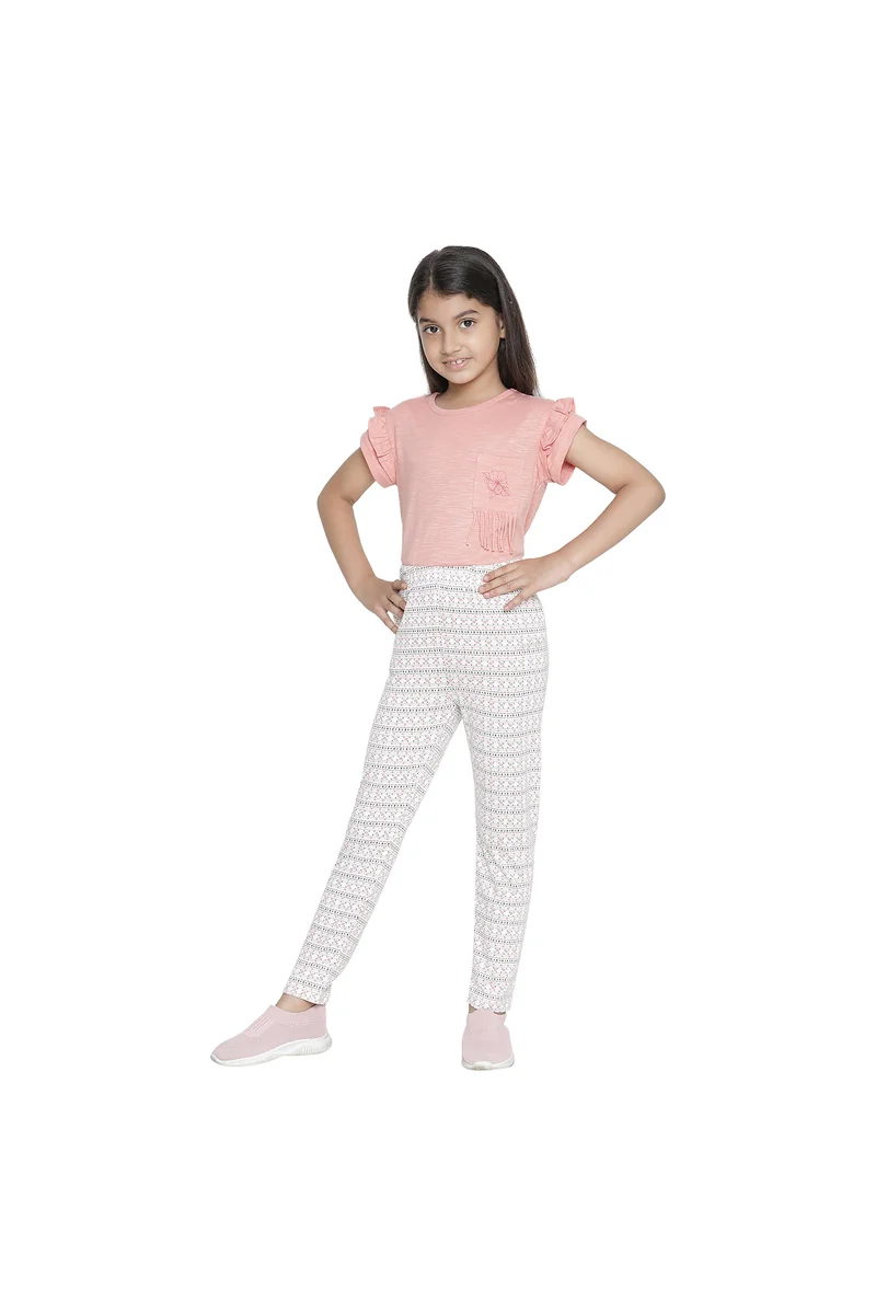 Spyby Girls White Color Legging - 4