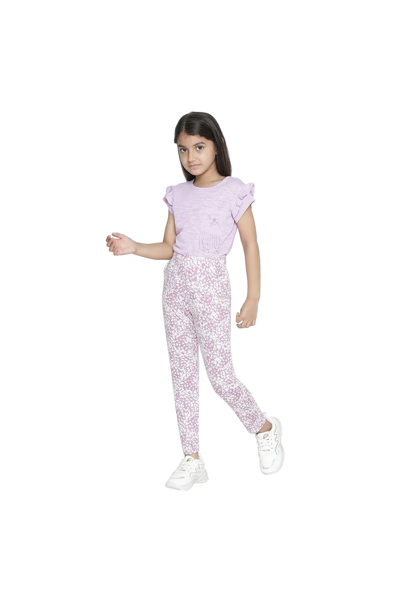 Spyby Girls Purple Color Legging - 4