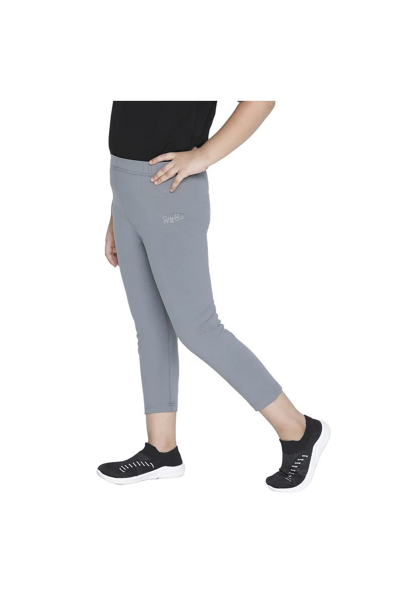 Spyby Girls Grey Color Legging - 2