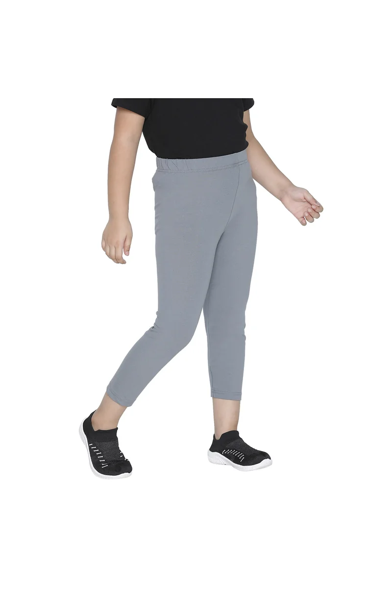 Spyby Girls Grey Color Legging - 3