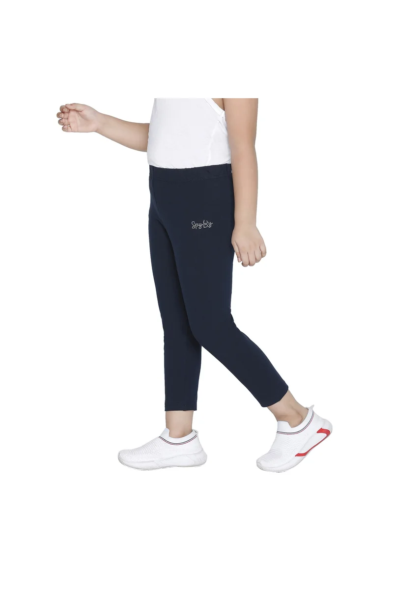 Spyby Girls Navy Blue Color Legging - 2