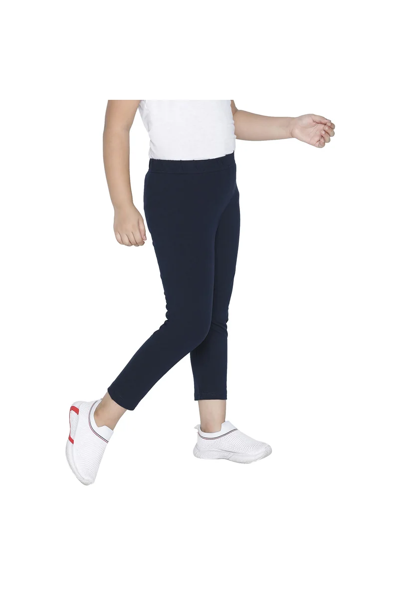 Spyby Girls Navy Blue Color Legging - 3