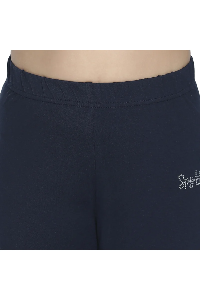 Spyby Girls Navy Blue Color Legging - 6