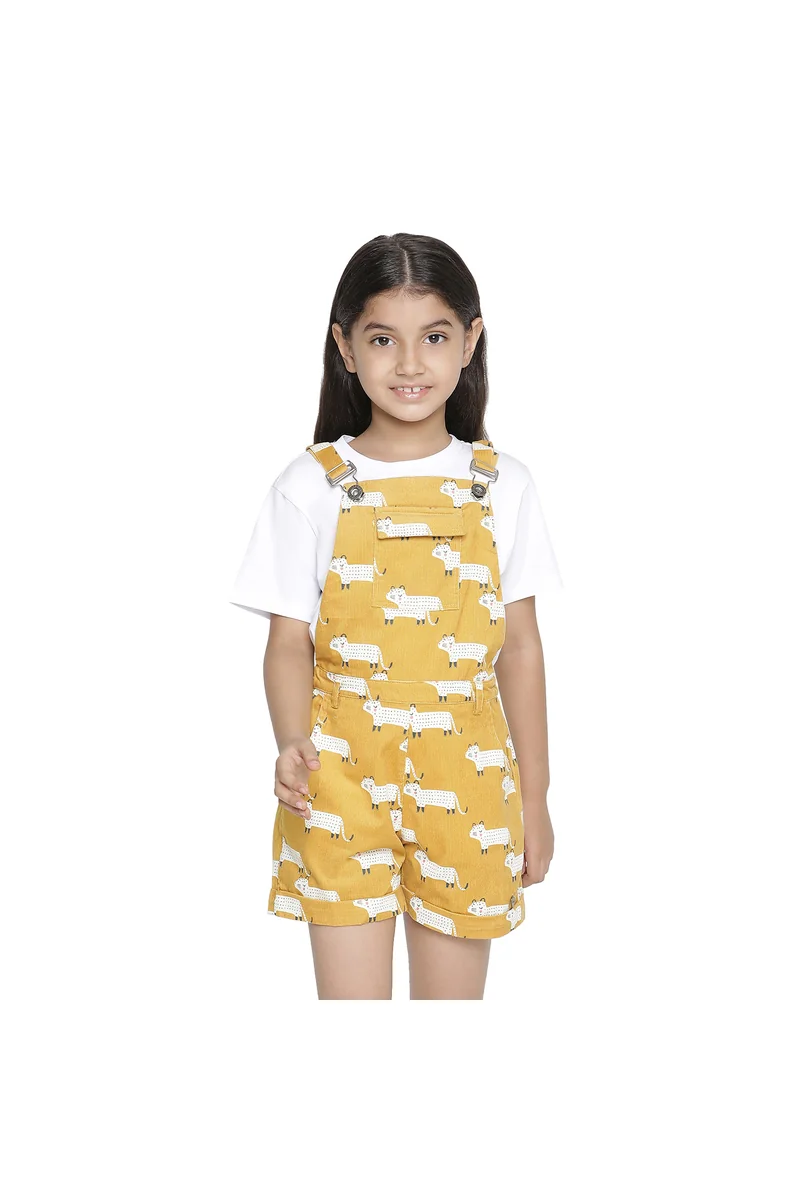 Spyby Girls Mustard Color Jumpsuit
