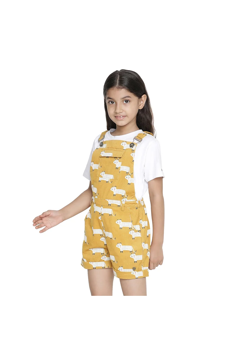 Spyby Girls Mustard Color Jumpsuit - 2