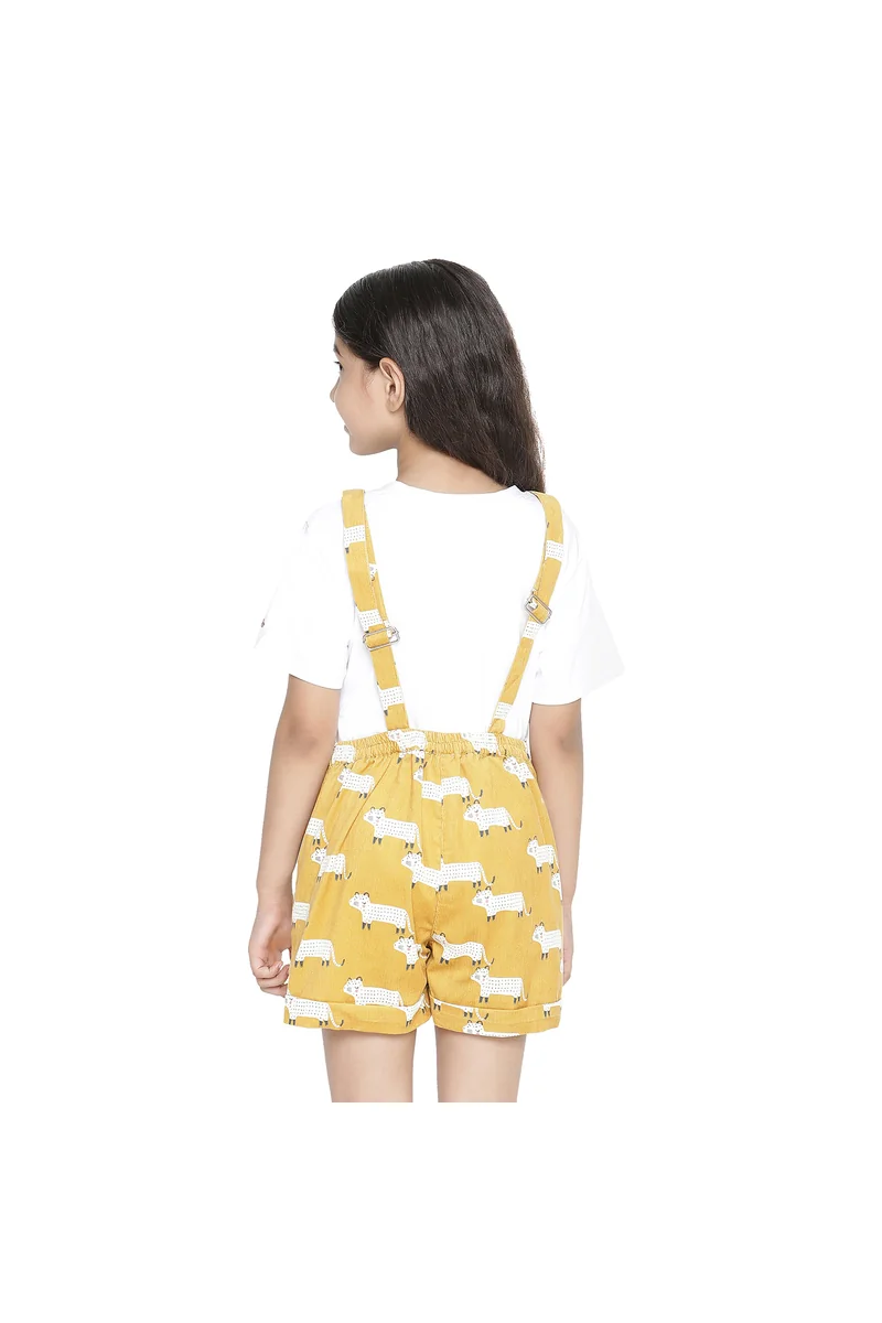 Spyby Girls Mustard Color Jumpsuit - 3