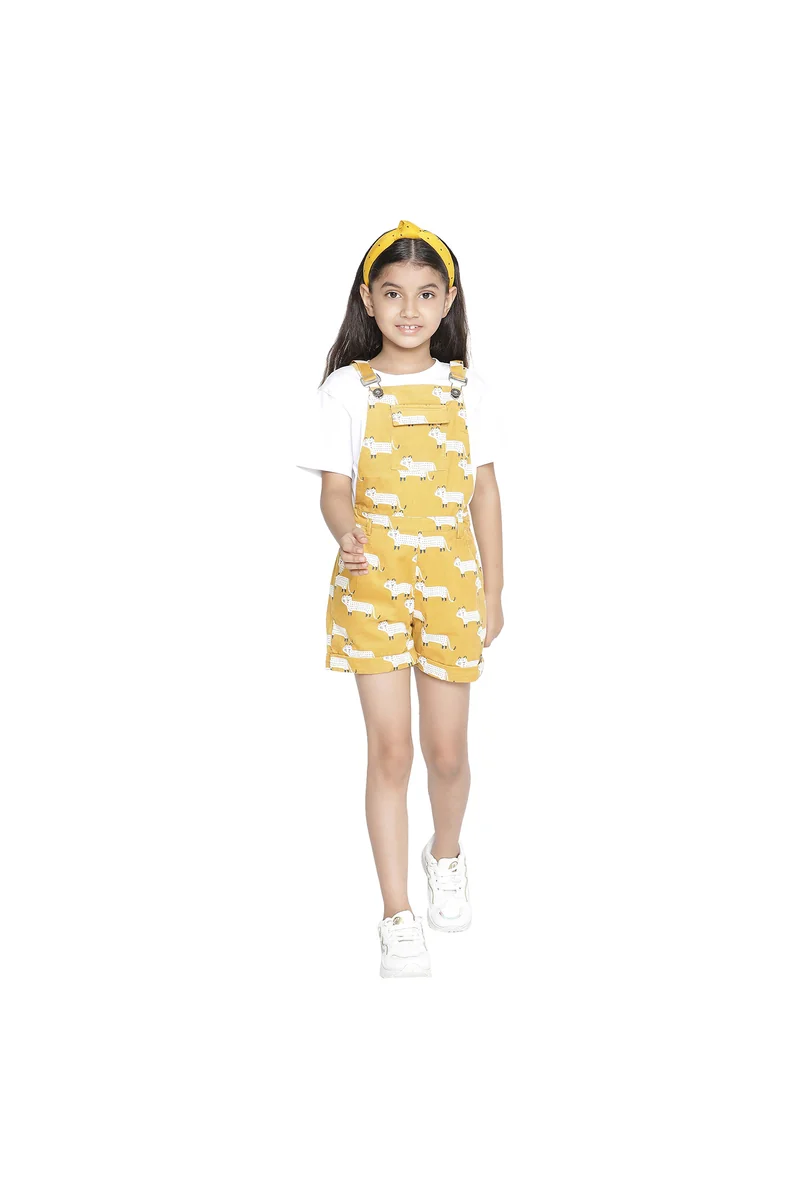 Spyby Girls Mustard Color Jumpsuit - 4