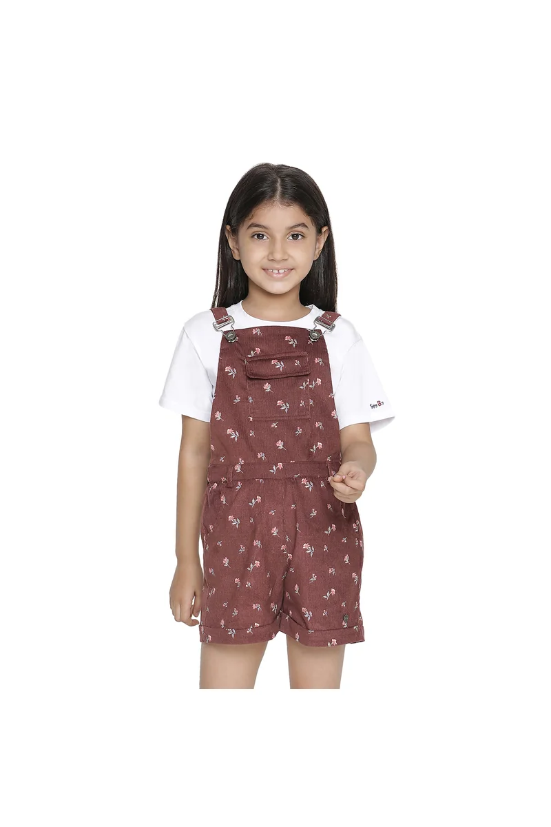 Spyby Girls Maroon Color Jumpsuit