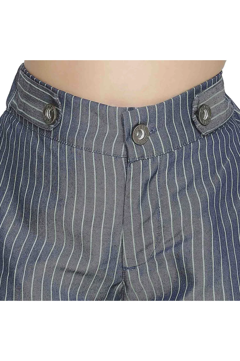 Spyby Girls Blue Stripe Color Short - 5