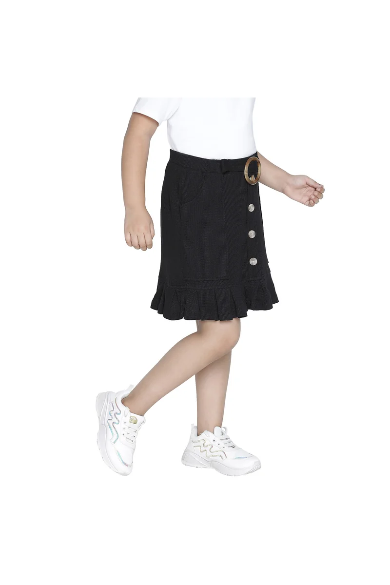 Spyby Girls Black Color Skirt - 3