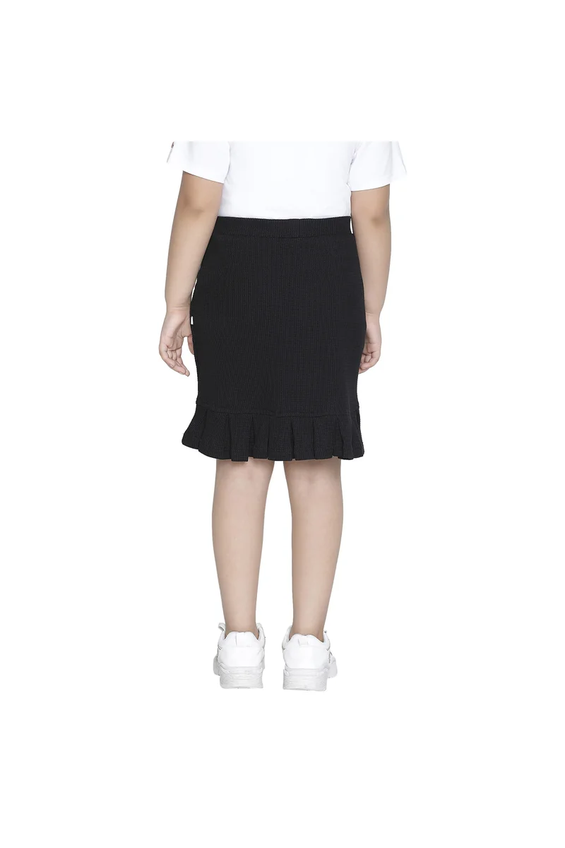 Spyby Girls Black Color Skirt - 4