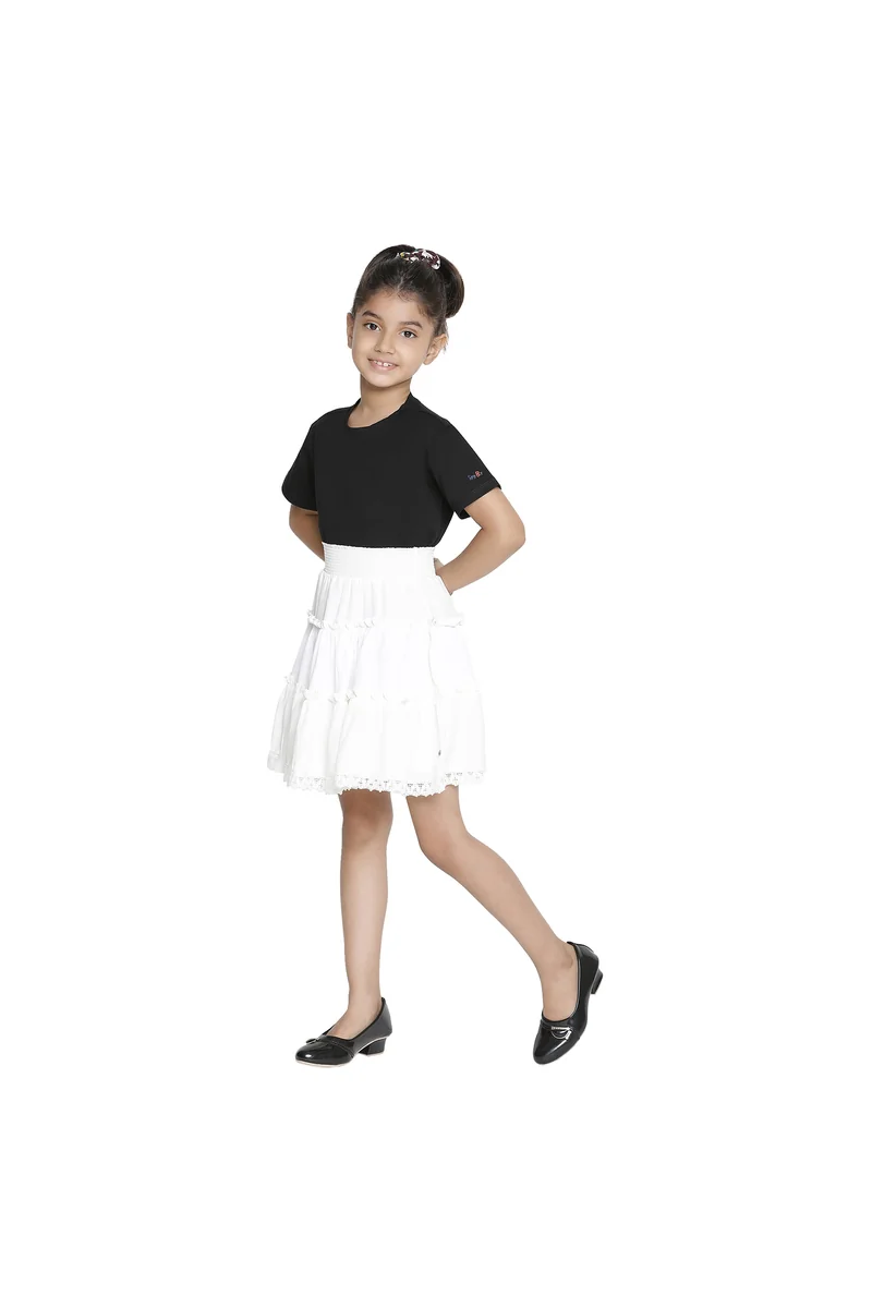 Spyby Girls White Color Skirt - 4