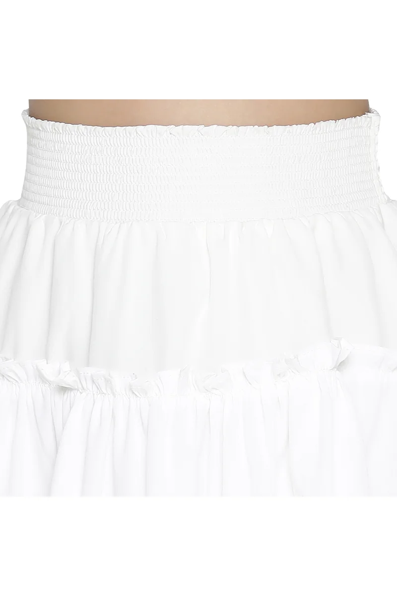 Spyby Girls White Color Skirt - 5