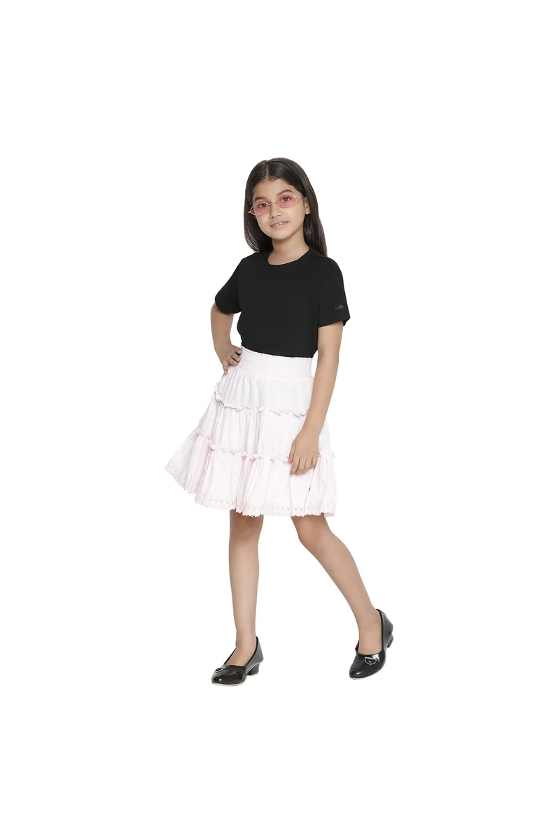 Spyby Girls Pink Color Skirt - 4