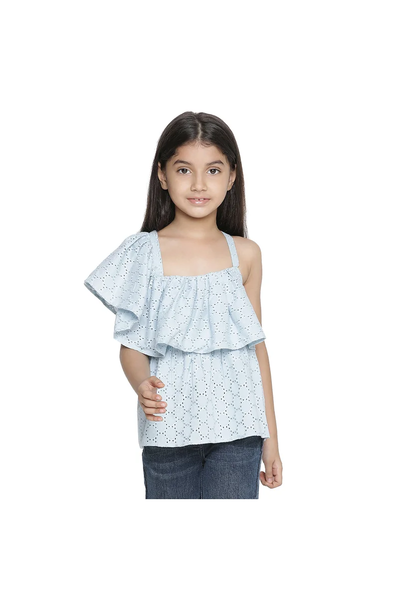 Spyby Girls Powder Blue Color Top