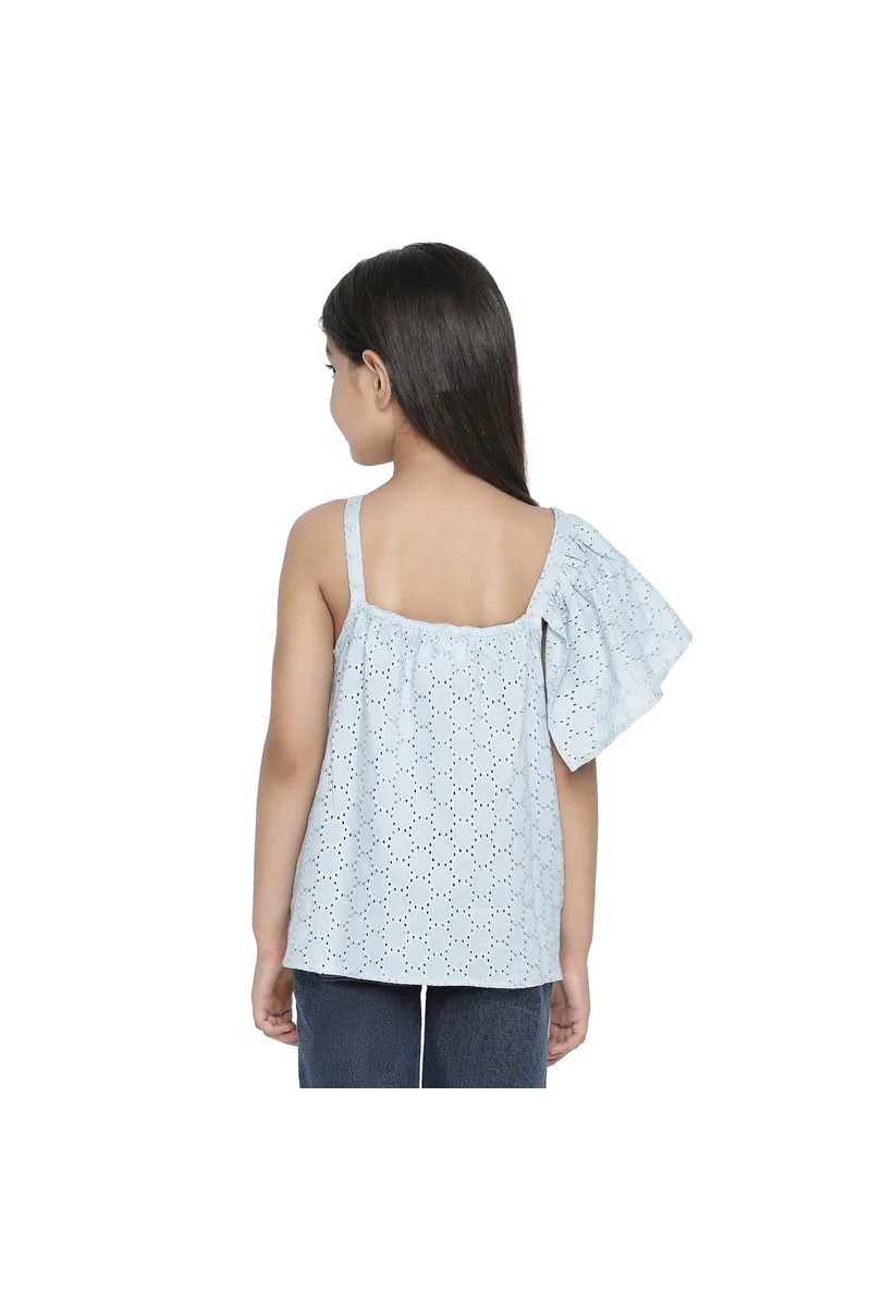 Spyby Girls Powder Blue Color Top - 3